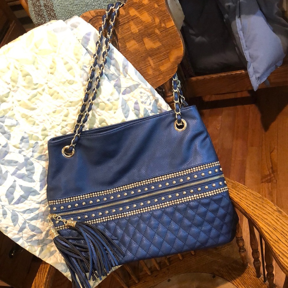 Imoshion Blue Embellished Shoulder Bag, NWOT.